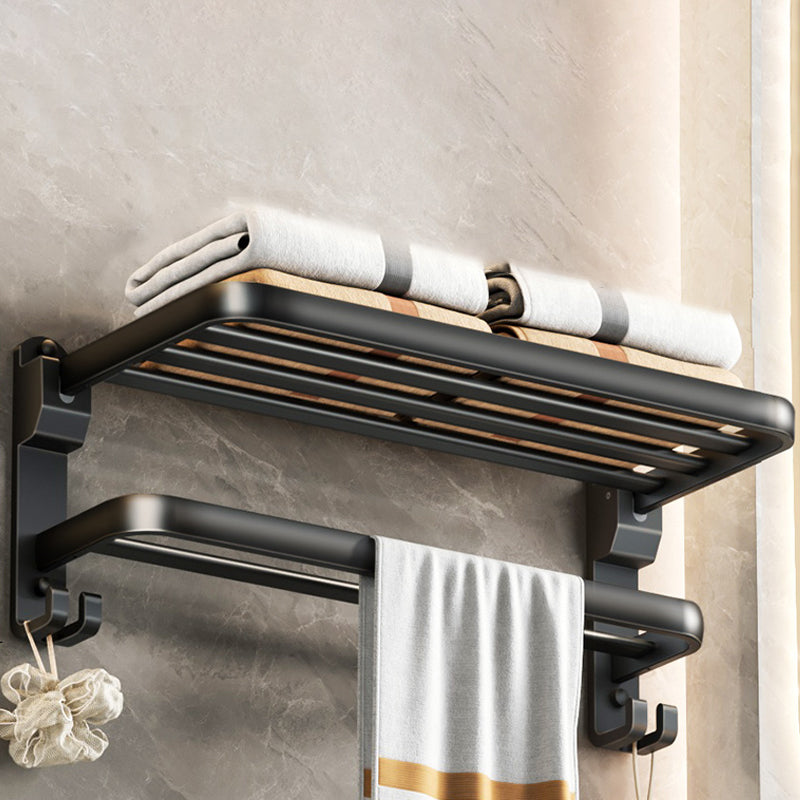 Modern Bath Hardware Set Black Bath Shelf Paper Holder Bathroom Accessory Kit Clearhalo 'Bathroom Hardware Sets' 'Bathroom Hardware' 'Bathroom Remodel & Bathroom Fixtures' 'bathroom_hardware_sets' 'Home Improvement' 'home_improvement' 'home_improvement_bathroom_hardware_sets' 7164190