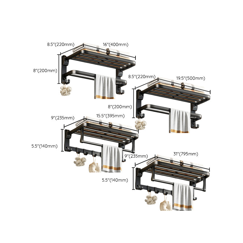 Modern Bath Hardware Set Black Bath Shelf Paper Holder Bathroom Accessory Kit Clearhalo 'Bathroom Hardware Sets' 'Bathroom Hardware' 'Bathroom Remodel & Bathroom Fixtures' 'bathroom_hardware_sets' 'Home Improvement' 'home_improvement' 'home_improvement_bathroom_hardware_sets' 7164193