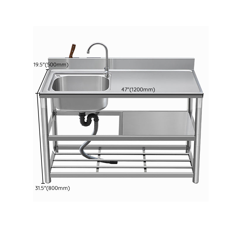 Modern Style Kitchen Sink All-in-one Stainless Steel Kitchen Sink with Drain Assembly Clearhalo 'Home Improvement' 'home_improvement' 'home_improvement_kitchen_sinks' 'Kitchen Remodel & Kitchen Fixtures' 'Kitchen Sinks & Faucet Components' 'Kitchen Sinks' 'kitchen_sinks' 7165320