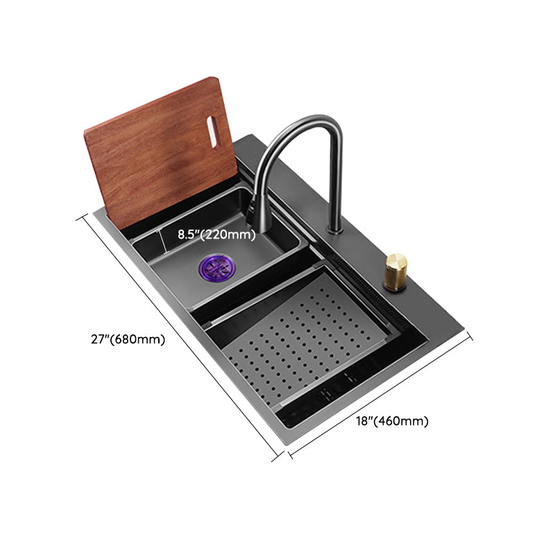 Modern Style Kitchen Sink Noise-cancelling Design Kitchen Double Sink Clearhalo 'Home Improvement' 'home_improvement' 'home_improvement_kitchen_sinks' 'Kitchen Remodel & Kitchen Fixtures' 'Kitchen Sinks & Faucet Components' 'Kitchen Sinks' 'kitchen_sinks' 7165361