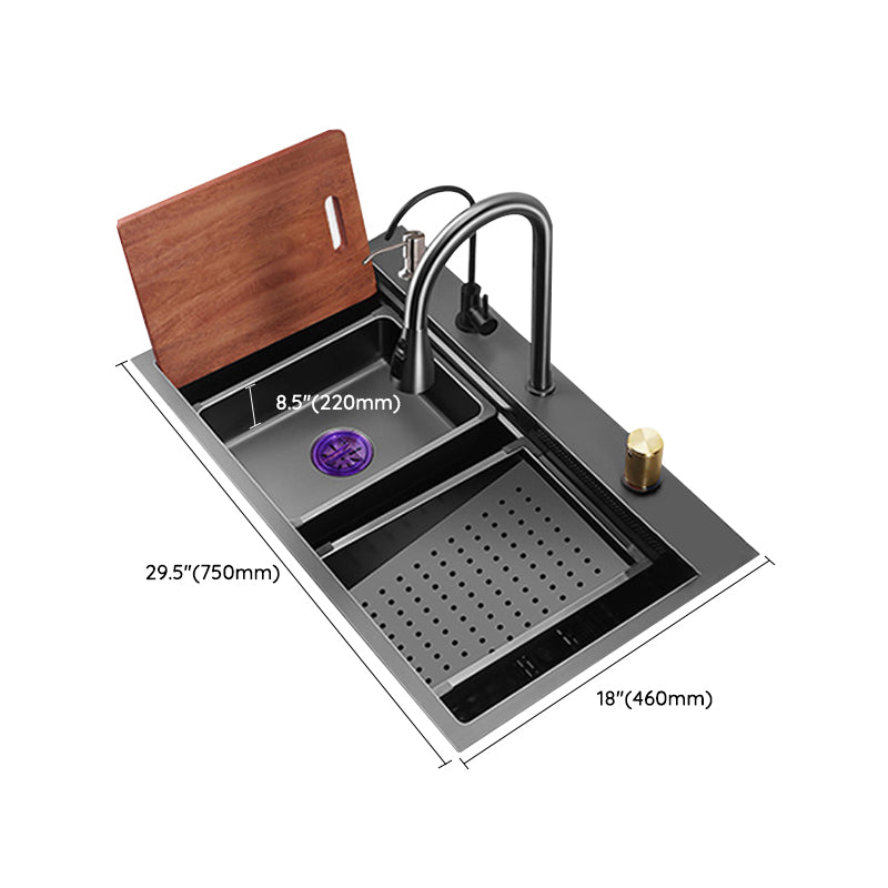 Modern Style Kitchen Sink Noise-cancelling Design Kitchen Double Sink Clearhalo 'Home Improvement' 'home_improvement' 'home_improvement_kitchen_sinks' 'Kitchen Remodel & Kitchen Fixtures' 'Kitchen Sinks & Faucet Components' 'Kitchen Sinks' 'kitchen_sinks' 7165366