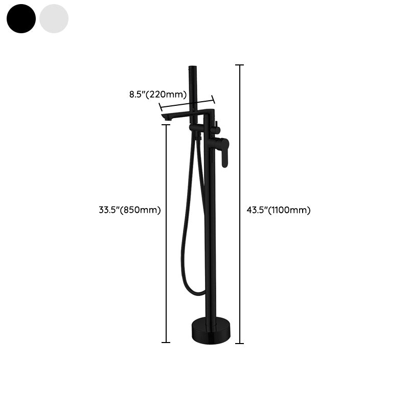 Floor Mounted Freestanding Tub Filler One Hold Metal Freestanding Tub Filler Trim Clearhalo 'Bathroom Remodel & Bathroom Fixtures' 'Bathtub Faucets' 'bathtub_faucets' 'Home Improvement' 'home_improvement' 'home_improvement_bathtub_faucets' 7165481