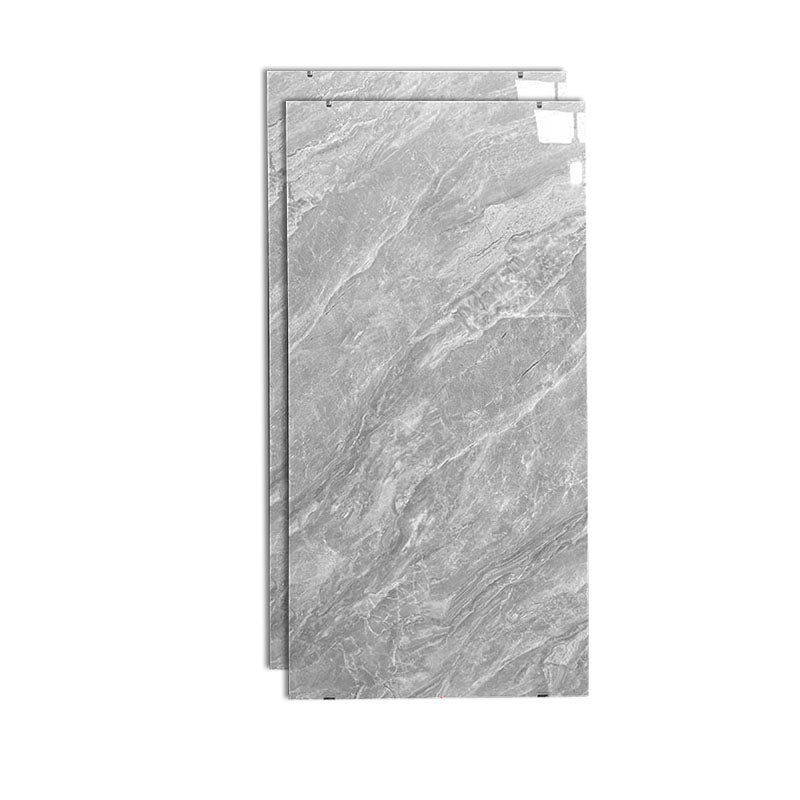 Marble Appearance Singular Tile Polished Rectangular Floor Tile Dark Gray-White Clearhalo 'Floor Tiles & Wall Tiles' 'floor_tiles_wall_tiles' 'Flooring 'Home Improvement' 'home_improvement' 'home_improvement_floor_tiles_wall_tiles' Walls and Ceiling' 7165660