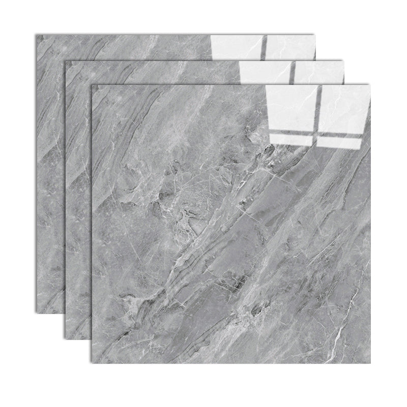 Modern Style Floor Tile Square Waterproof Straight Edge Floor Tile Dark Grey/ Silver Clearhalo 'Floor Tiles & Wall Tiles' 'floor_tiles_wall_tiles' 'Flooring 'Home Improvement' 'home_improvement' 'home_improvement_floor_tiles_wall_tiles' Walls and Ceiling' 7165693
