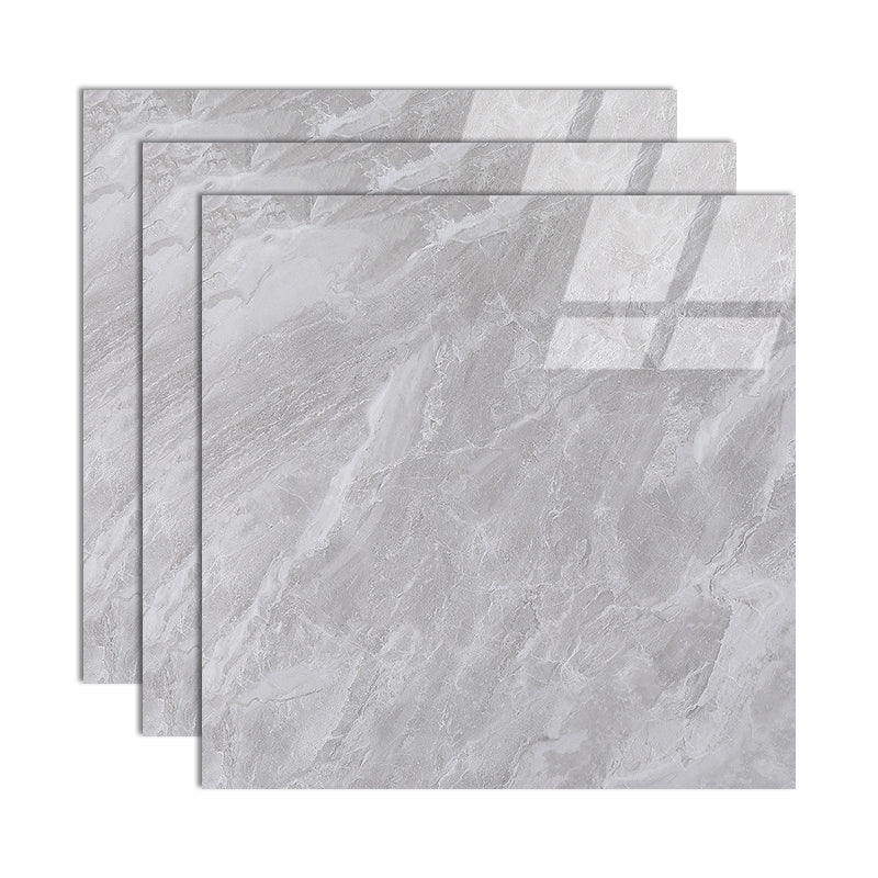 Modern Style Square Floor Tile Waterproof Straight Edge Polished Floor Tile Silver Gray Clearhalo 'Floor Tiles & Wall Tiles' 'floor_tiles_wall_tiles' 'Flooring 'Home Improvement' 'home_improvement' 'home_improvement_floor_tiles_wall_tiles' Walls and Ceiling' 7165734