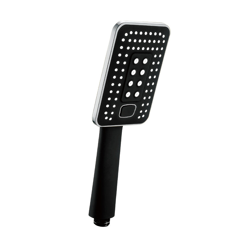 Contemporary Metal Handheld Shower Head Square 3 Setting Spray Head Black-Silver Clearhalo 'Bathroom Remodel & Bathroom Fixtures' 'Home Improvement' 'home_improvement' 'home_improvement_shower_heads' 'Shower Heads' 'shower_heads' 'Showers & Bathtubs Plumbing' 'Showers & Bathtubs' 7166453