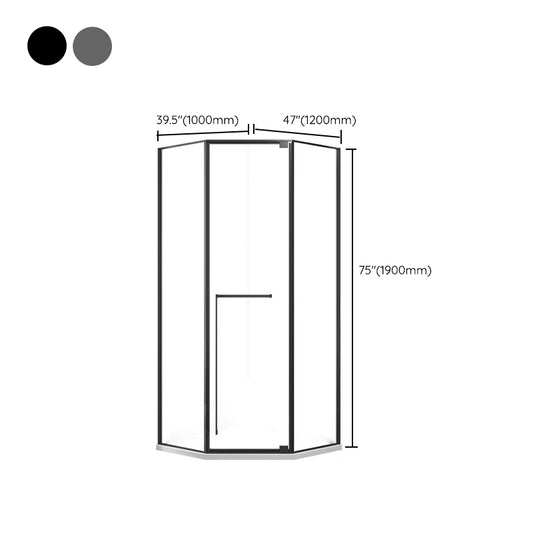 Neo-Angle Tempered Glass Shower Enclosure with Double Door Handles Clearhalo 'Bathroom Remodel & Bathroom Fixtures' 'Home Improvement' 'home_improvement' 'home_improvement_shower_stalls_enclosures' 'Shower Stalls & Enclosures' 'shower_stalls_enclosures' 'Showers & Bathtubs' 7168984