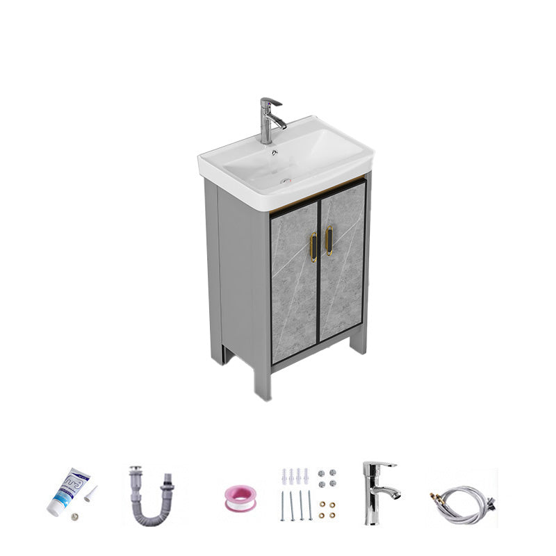 Bathroom Vanity Set Drawer Ceramic Sink Faucet Free Standing Vanity Set with Mirror Vanity & Faucet 20"L x 14"W x 32"H Clearhalo 'Bathroom Remodel & Bathroom Fixtures' 'Bathroom Vanities' 'bathroom_vanities' 'Home Improvement' 'home_improvement' 'home_improvement_bathroom_vanities' 7169018