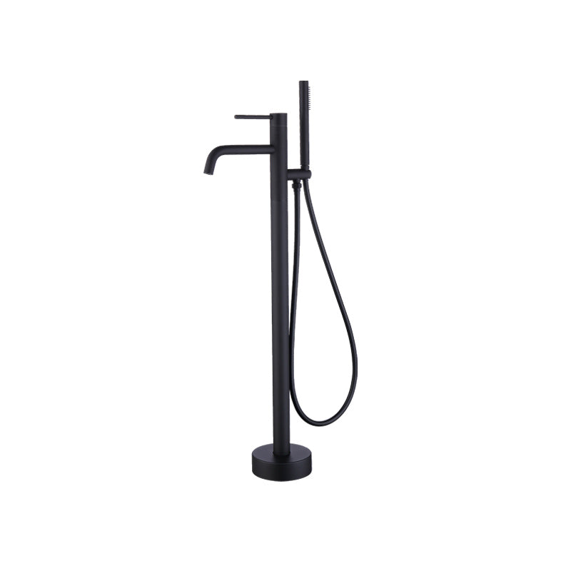 Floor Mounted Metal Freestanding Tub Filler One Handle Freestanding Faucet Clearhalo 'Bathroom Remodel & Bathroom Fixtures' 'Bathtub Faucets' 'bathtub_faucets' 'Home Improvement' 'home_improvement' 'home_improvement_bathtub_faucets' 7169384