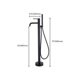 Floor Mounted Metal Freestanding Tub Filler One Handle Freestanding Faucet Clearhalo 'Bathroom Remodel & Bathroom Fixtures' 'Bathtub Faucets' 'bathtub_faucets' 'Home Improvement' 'home_improvement' 'home_improvement_bathtub_faucets' 7169390