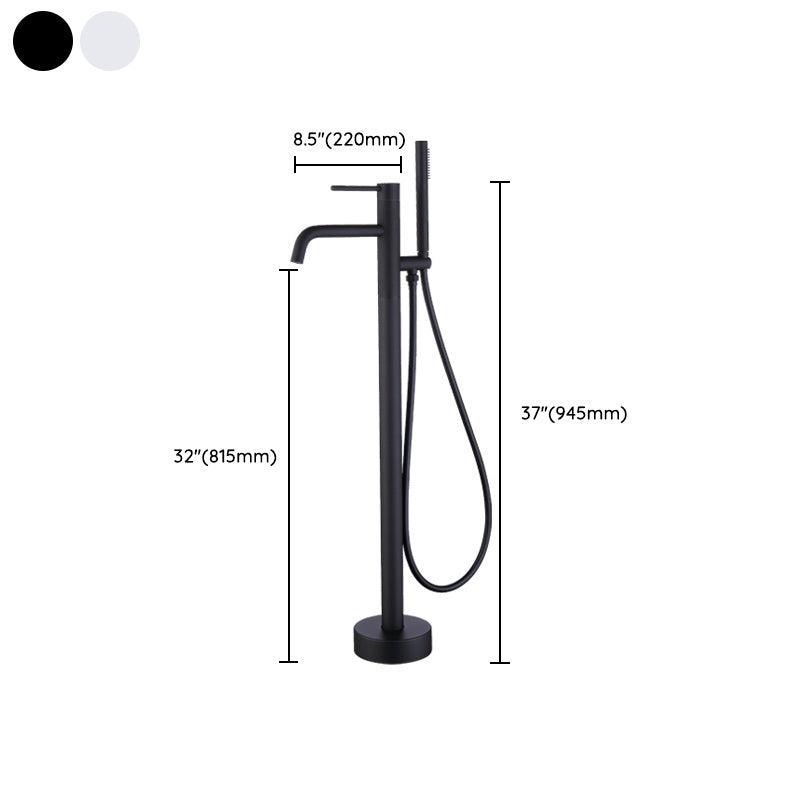 Floor Mounted Metal Freestanding Tub Filler One Handle Freestanding Faucet Clearhalo 'Bathroom Remodel & Bathroom Fixtures' 'Bathtub Faucets' 'bathtub_faucets' 'Home Improvement' 'home_improvement' 'home_improvement_bathtub_faucets' 7169391