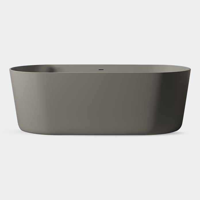 Antique Finish Oval Soaking Bathtub Back to Wall Modern Bath Tub Grey Clearhalo 'Bathroom Remodel & Bathroom Fixtures' 'Bathtubs' 'Home Improvement' 'home_improvement' 'home_improvement_bathtubs' 'Showers & Bathtubs' 7174326