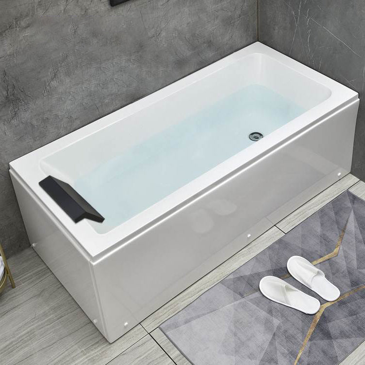 Flat Bottom Soaking Bathtub Antique Finish Rectangular Modern Tub Right Tub with Pillow Clearhalo 'Bathroom Remodel & Bathroom Fixtures' 'Bathtubs' 'Home Improvement' 'home_improvement' 'home_improvement_bathtubs' 'Showers & Bathtubs' 7174366