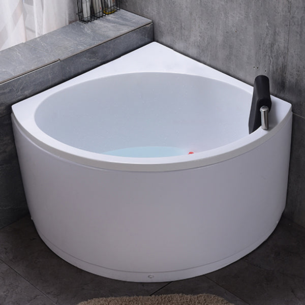 Flat Bottom Soaking Bathtub Antique Finish Corner Modern Bath Tub 34"L x 34"W x 26"H Without Seat Tub with Pillow Clearhalo 'Bathroom Remodel & Bathroom Fixtures' 'Bathtubs' 'Home Improvement' 'home_improvement' 'home_improvement_bathtubs' 'Showers & Bathtubs' 7174463