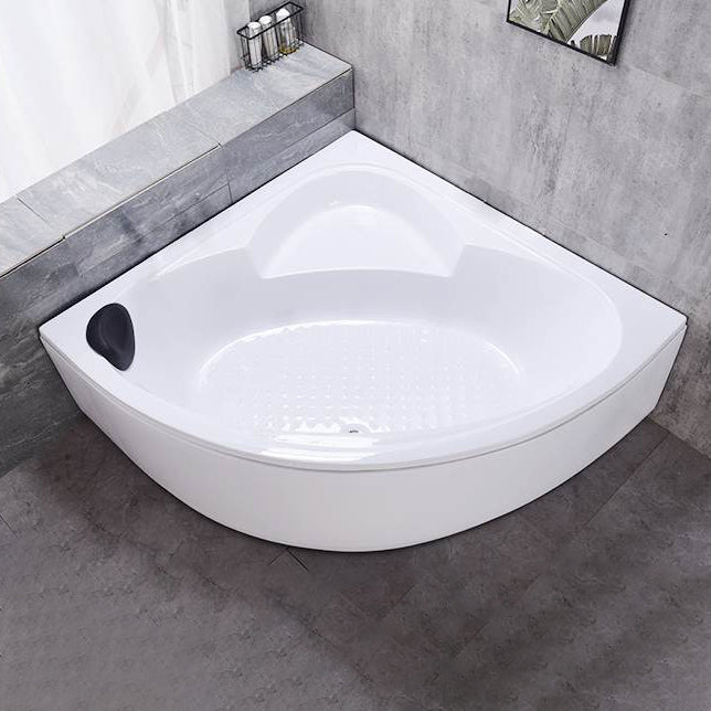 Flat Bottom Soaking Bathtub Antique Finish Corner Modern Bath Tub Without Seat Tub with Pillow Clearhalo 'Bathroom Remodel & Bathroom Fixtures' 'Bathtubs' 'Home Improvement' 'home_improvement' 'home_improvement_bathtubs' 'Showers & Bathtubs' 7174468