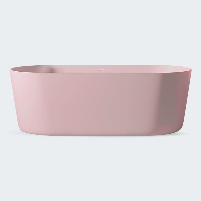 Oval Antique Finish Soaking Bathtub Back to Wall Modern Bath Tub Pink Clearhalo 'Bathroom Remodel & Bathroom Fixtures' 'Bathtubs' 'Home Improvement' 'home_improvement' 'home_improvement_bathtubs' 'Showers & Bathtubs' 7174533