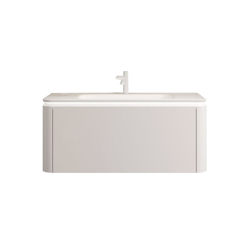 Rectangular White Vanity Wall Mounted Single Sink Mirror Wood Frame Vanity with Drawer Vanity & Faucet Clearhalo 'Bathroom Remodel & Bathroom Fixtures' 'Bathroom Vanities' 'bathroom_vanities' 'Home Improvement' 'home_improvement' 'home_improvement_bathroom_vanities' 7174619