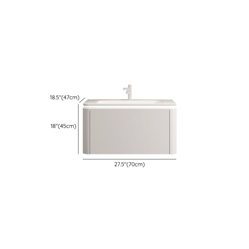 Rectangular White Vanity Wall Mounted Single Sink Mirror Wood Frame Vanity with Drawer Clearhalo 'Bathroom Remodel & Bathroom Fixtures' 'Bathroom Vanities' 'bathroom_vanities' 'Home Improvement' 'home_improvement' 'home_improvement_bathroom_vanities' 7174631