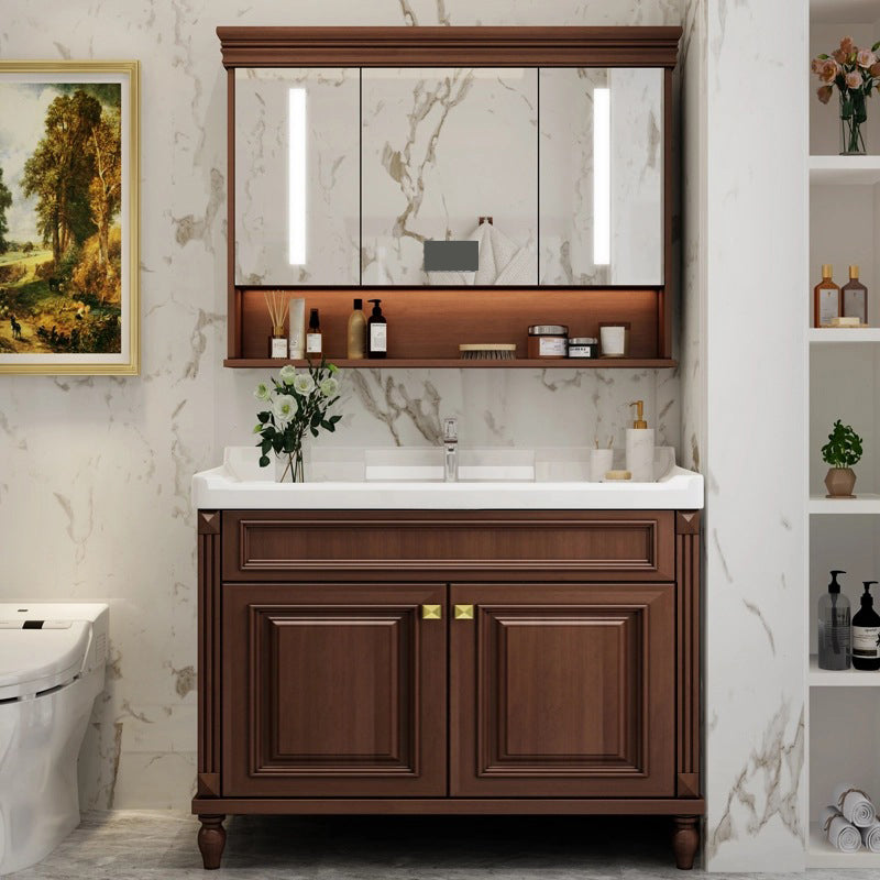 Bathroom Vanity Set Mirror Storage Shelf Ceramic Sink 2 Doors Sink Vanity with Faucet Vanity & Faucet & Mirror Cabinet https://res.litfad.com/site/img/item/2022/12/17/7174688/1200x1200.jpg Smart Control Included Clearhalo 'Bathroom Remodel & Bathroom Fixtures' 'Bathroom Vanities' 'bathroom_vanities' 'Home Improvement' 'home_improvement' 'home_improvement_bathroom_vanities' 7174681