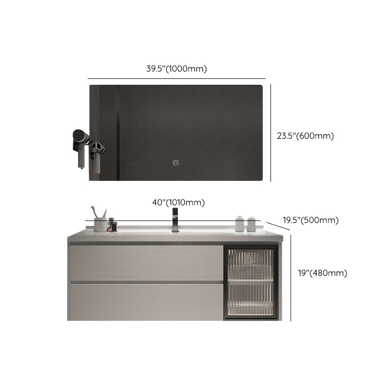 Rectangular Bathroom Vanity Single Sink White Wall-Mounted 2 Soft Close Drawers Vanity Clearhalo 'Bathroom Remodel & Bathroom Fixtures' 'Bathroom Vanities' 'bathroom_vanities' 'Home Improvement' 'home_improvement' 'home_improvement_bathroom_vanities' 7174951