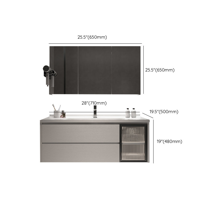 Rectangular Bathroom Vanity Single Sink White Wall-Mounted 2 Soft Close Drawers Vanity Clearhalo 'Bathroom Remodel & Bathroom Fixtures' 'Bathroom Vanities' 'bathroom_vanities' 'Home Improvement' 'home_improvement' 'home_improvement_bathroom_vanities' 7174954