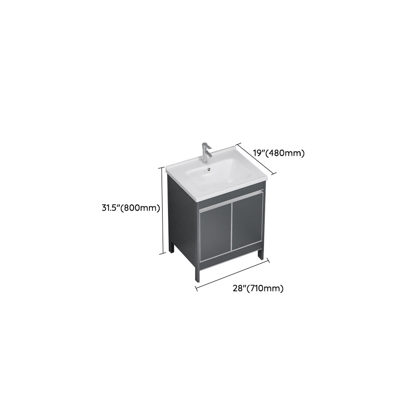 Freestanding Bathroom Vanity Space Aluminum Bathroom Vanity with Sink Clearhalo 'Bathroom Remodel & Bathroom Fixtures' 'Bathroom Vanities' 'bathroom_vanities' 'Home Improvement' 'home_improvement' 'home_improvement_bathroom_vanities' 7175001