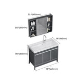 Freestanding Bathroom Vanity Space Aluminum Bathroom Vanity with Sink Clearhalo 'Bathroom Remodel & Bathroom Fixtures' 'Bathroom Vanities' 'bathroom_vanities' 'Home Improvement' 'home_improvement' 'home_improvement_bathroom_vanities' 7175021