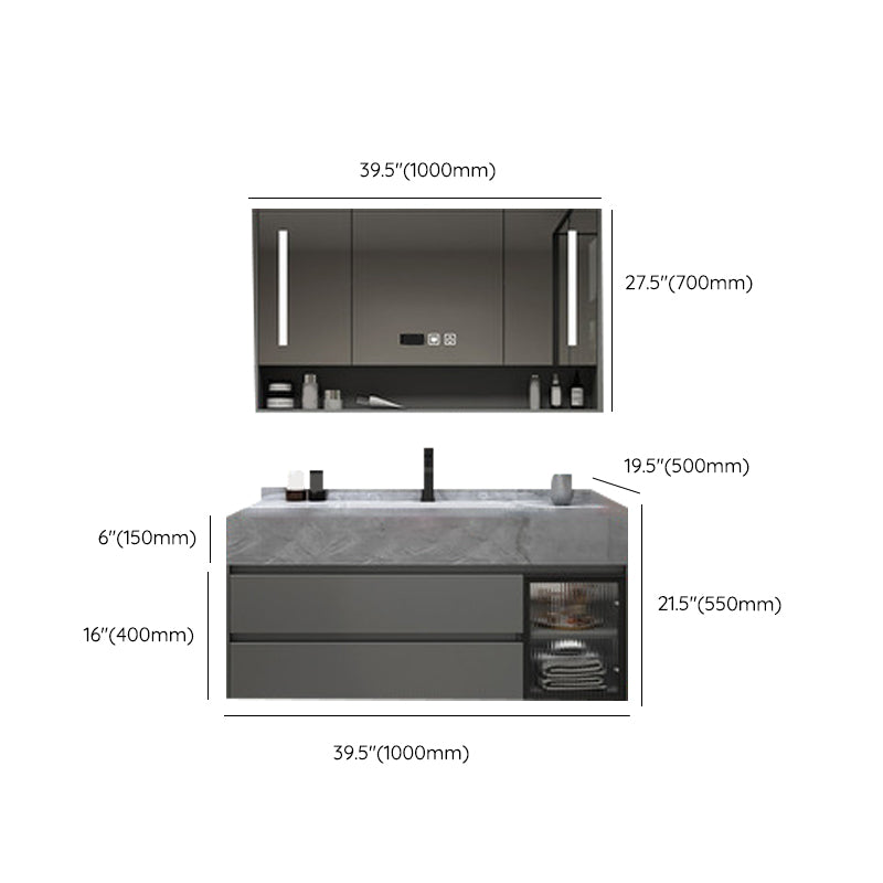 Wall Mounted Sink Vanity Solid Wood Bathroom Sink Vanity with Single Sink Clearhalo 'Bathroom Remodel & Bathroom Fixtures' 'Bathroom Vanities' 'bathroom_vanities' 'Home Improvement' 'home_improvement' 'home_improvement_bathroom_vanities' 7175054