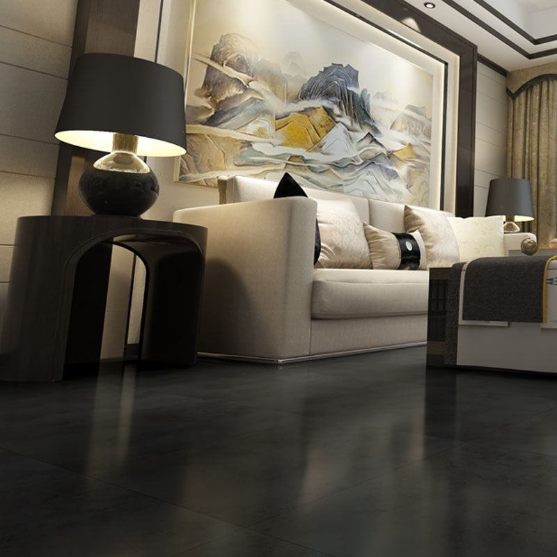 Peel and Stick Flooring Vinyl Square Marble Print Indoor Flooring Vinyl Black Clearhalo 'Flooring 'Home Improvement' 'home_improvement' 'home_improvement_vinyl_flooring' 'Vinyl Flooring' 'vinyl_flooring' Walls and Ceiling' 7181749