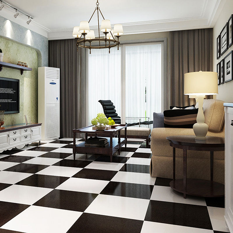 Modern Flooring Vinyl Peel and Stick Geometry Pattern Flooring Vinyl Black White Clearhalo 'Flooring 'Home Improvement' 'home_improvement' 'home_improvement_vinyl_flooring' 'Vinyl Flooring' 'vinyl_flooring' Walls and Ceiling' 7181814