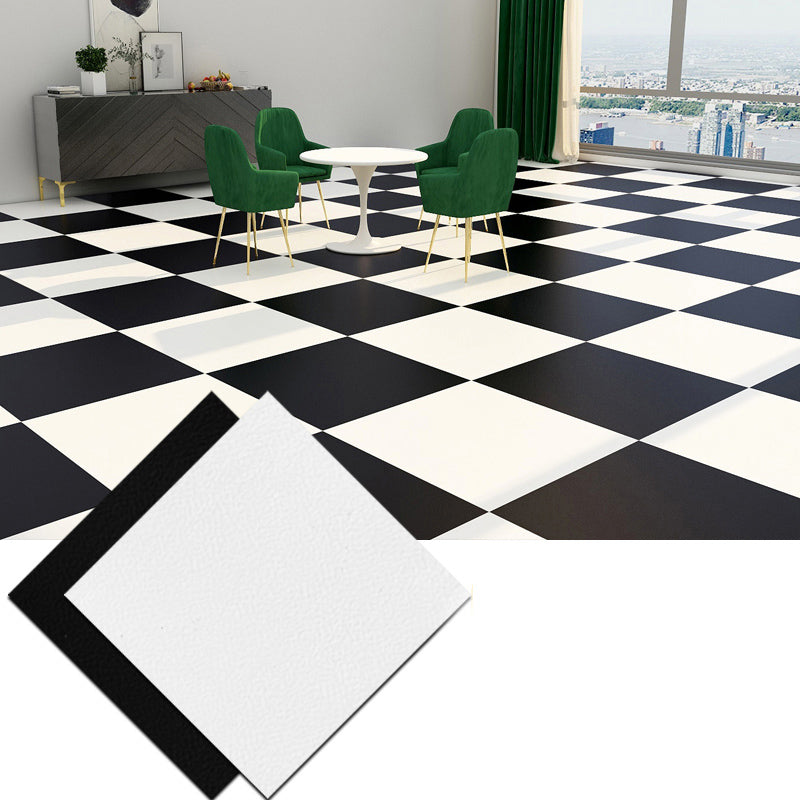 Low Gloss Vinyl Flooring Peel & Stick Stone Look Vinyl Flooring Black/ White Plaid Clearhalo 'Flooring 'Home Improvement' 'home_improvement' 'home_improvement_vinyl_flooring' 'Vinyl Flooring' 'vinyl_flooring' Walls and Ceiling' 7182014