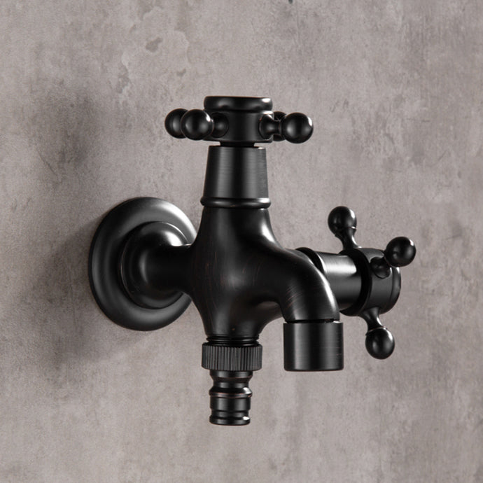 Widespread Bathroom Sink Faucet Wall Mounted Cross Handle Faucet Clearhalo 'Bathroom Remodel & Bathroom Fixtures' 'Bathroom Sink Faucets' 'Bathroom Sinks & Faucet Components' 'bathroom_sink_faucets' 'Home Improvement' 'home_improvement' 'home_improvement_bathroom_sink_faucets' 7182408