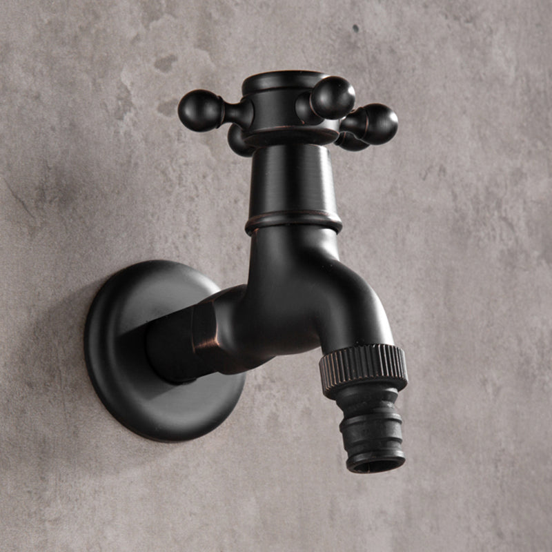 Widespread Bathroom Sink Faucet Wall Mounted Cross Handle Faucet Matte Black 1.6"W Interface Clearhalo 'Bathroom Remodel & Bathroom Fixtures' 'Bathroom Sink Faucets' 'Bathroom Sinks & Faucet Components' 'bathroom_sink_faucets' 'Home Improvement' 'home_improvement' 'home_improvement_bathroom_sink_faucets' 7182412