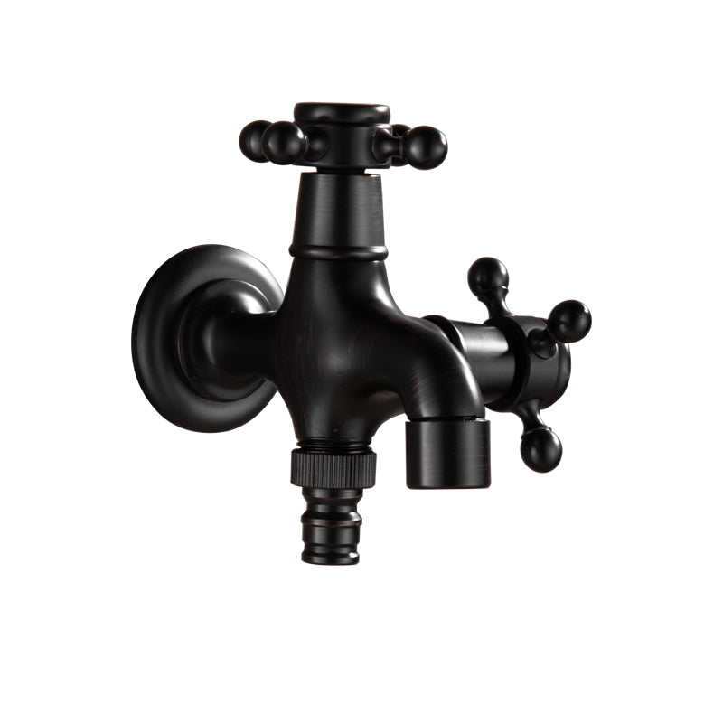 Widespread Bathroom Sink Faucet Wall Mounted Cross Handle Faucet Clearhalo 'Bathroom Remodel & Bathroom Fixtures' 'Bathroom Sink Faucets' 'Bathroom Sinks & Faucet Components' 'bathroom_sink_faucets' 'Home Improvement' 'home_improvement' 'home_improvement_bathroom_sink_faucets' 7182415