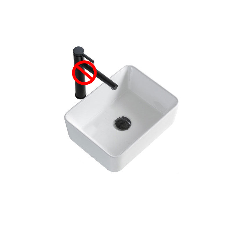 Contemporary Bathroom Sink Porcelain Rectangular Vessel Lavatory Sink Only 16"L x 12"W x 5"H Clearhalo 'Bathroom Remodel & Bathroom Fixtures' 'Bathroom Sinks & Faucet Components' 'Bathroom Sinks' 'bathroom_sink' 'Home Improvement' 'home_improvement' 'home_improvement_bathroom_sink' 7182762