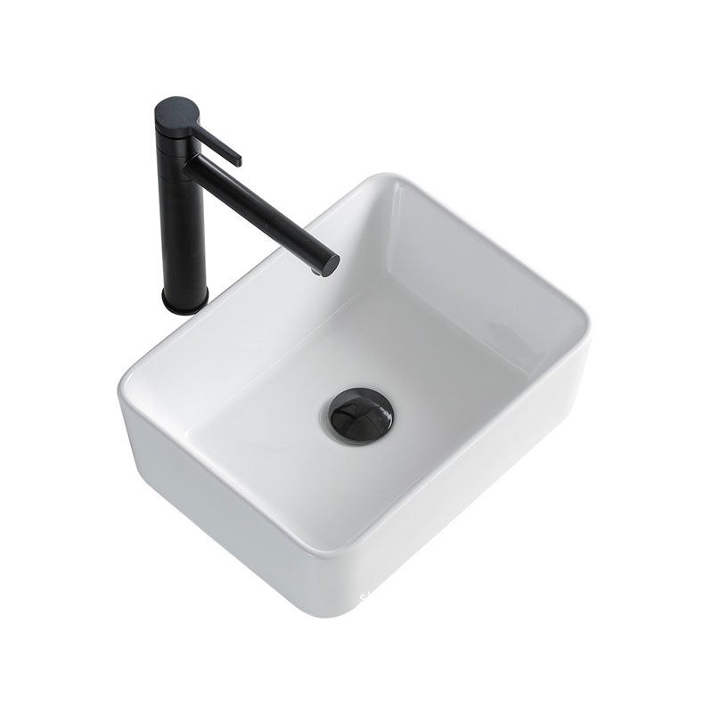 Contemporary Bathroom Sink Porcelain Rectangular Vessel Lavatory Sink Only Clearhalo 'Bathroom Remodel & Bathroom Fixtures' 'Bathroom Sinks & Faucet Components' 'Bathroom Sinks' 'bathroom_sink' 'Home Improvement' 'home_improvement' 'home_improvement_bathroom_sink' 7182769