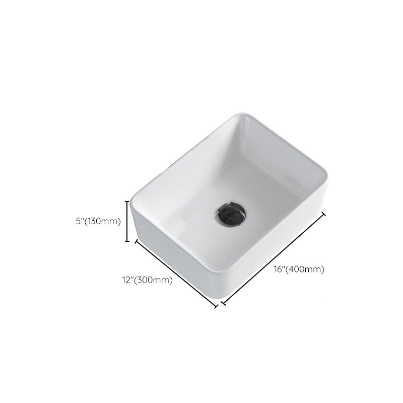 Contemporary Bathroom Sink Porcelain Rectangular Vessel Lavatory Sink Only Clearhalo 'Bathroom Remodel & Bathroom Fixtures' 'Bathroom Sinks & Faucet Components' 'Bathroom Sinks' 'bathroom_sink' 'Home Improvement' 'home_improvement' 'home_improvement_bathroom_sink' 7182772