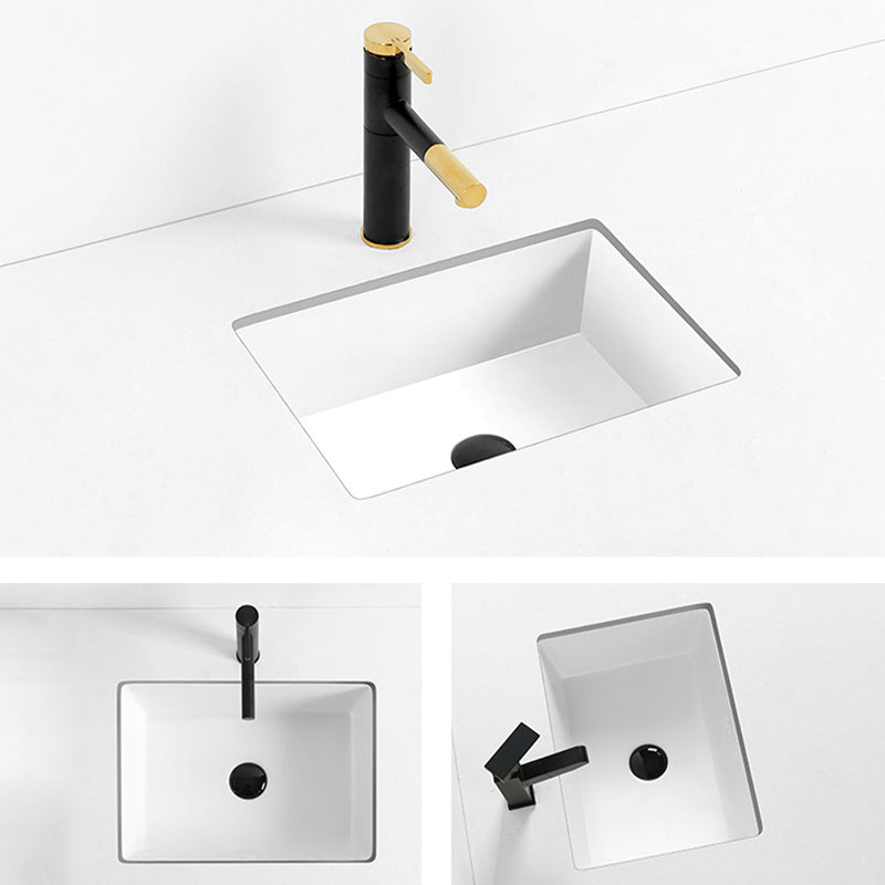 Rectangular Bathroom Sink in White with Overflow Porcelain Undermount Sink Clearhalo 'Bathroom Remodel & Bathroom Fixtures' 'Bathroom Sinks & Faucet Components' 'Bathroom Sinks' 'bathroom_sink' 'Home Improvement' 'home_improvement' 'home_improvement_bathroom_sink' 7183119