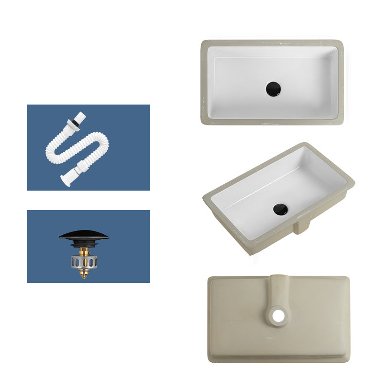 Rectangular Bathroom Sink in White with Overflow Porcelain Undermount Sink 24"L x 15"W x 7"H Sink Clearhalo 'Bathroom Remodel & Bathroom Fixtures' 'Bathroom Sinks & Faucet Components' 'Bathroom Sinks' 'bathroom_sink' 'Home Improvement' 'home_improvement' 'home_improvement_bathroom_sink' 7183122