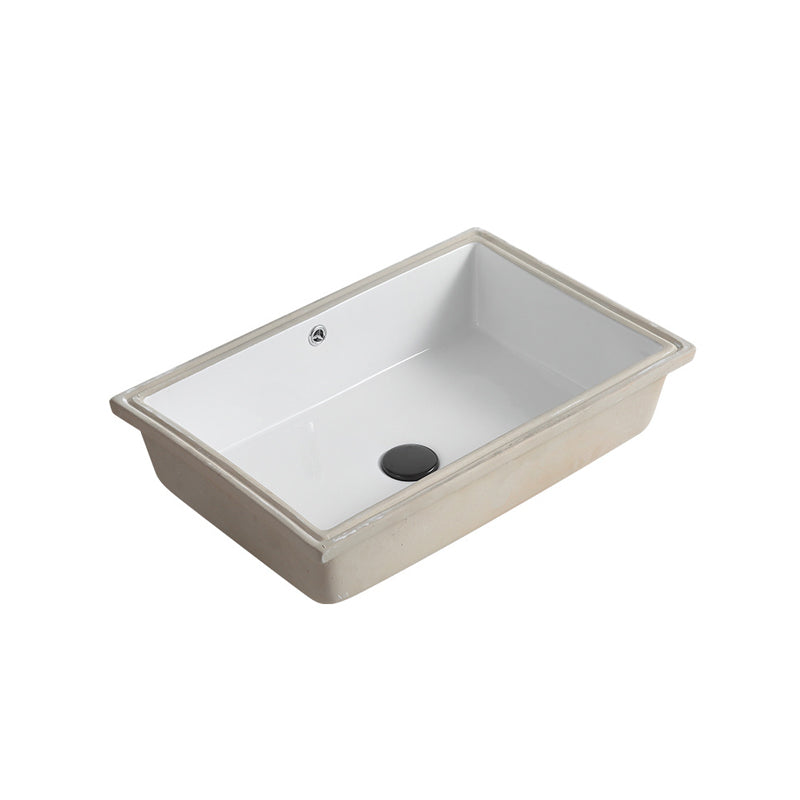 Contemporary Bathroom Sink with Pop-Up Drain Porcelain Rectangular Undermount Vanity Sink Clearhalo 'Bathroom Remodel & Bathroom Fixtures' 'Bathroom Sinks & Faucet Components' 'Bathroom Sinks' 'bathroom_sink' 'Home Improvement' 'home_improvement' 'home_improvement_bathroom_sink' 7183179