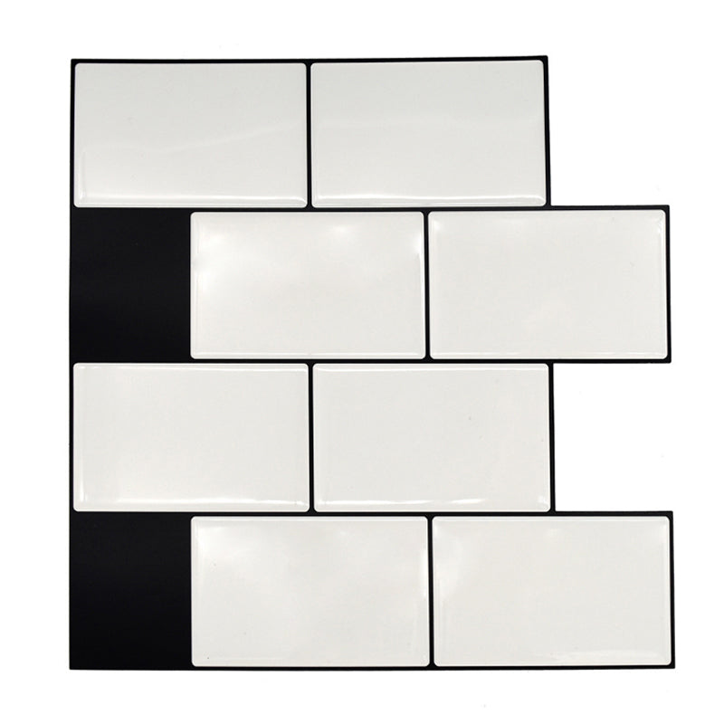 PVC Peel and Stick Tiles Waterproof Peel and Stick Tiles with Square Shape White-Black Clearhalo 'Flooring 'Home Improvement' 'home_improvement' 'home_improvement_peel_stick_blacksplash' 'Peel & Stick Backsplash Tile' 'peel_stick_blacksplash' 'Walls & Ceilings' Walls and Ceiling' 7183754