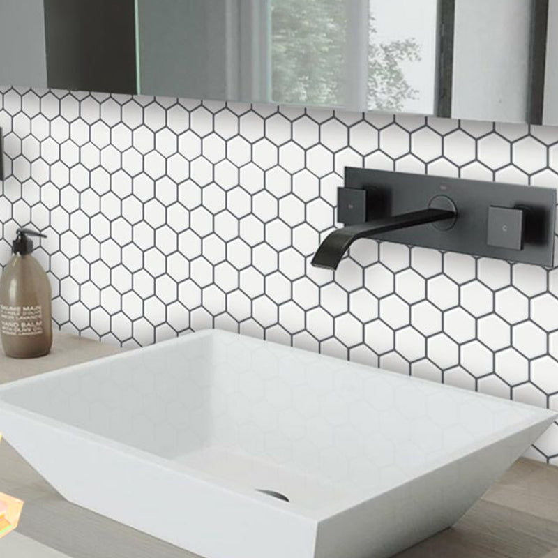 PVC Subway Tile Wallpaper Waterproof Peel and Stick Backsplash Tile White-Gray 10-Piece Set Clearhalo 'Flooring 'Home Improvement' 'home_improvement' 'home_improvement_peel_stick_blacksplash' 'Peel & Stick Backsplash Tile' 'peel_stick_blacksplash' 'Walls & Ceilings' Walls and Ceiling' 7183822