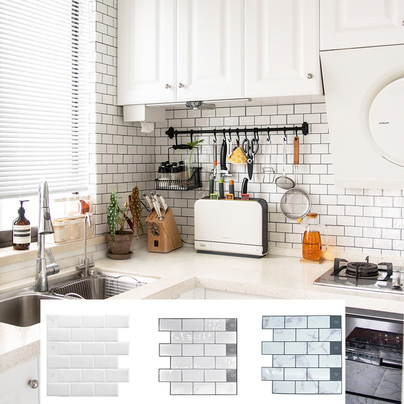 PVC Subway Tile Wallpaper Waterproof Peel and Stick Backsplash Tile Clearhalo 'Flooring 'Home Improvement' 'home_improvement' 'home_improvement_peel_stick_blacksplash' 'Peel & Stick Backsplash Tile' 'peel_stick_blacksplash' 'Walls & Ceilings' Walls and Ceiling' 7183824