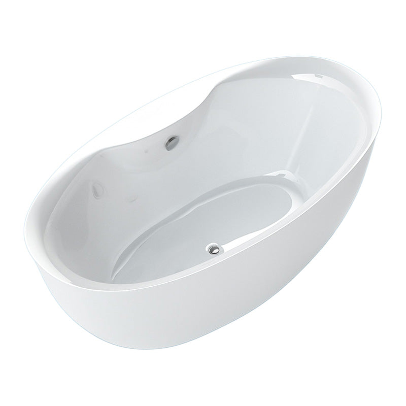 Antique Finish Soaking Bathtub Back to Wall Modern Oval Bath Tub Clearhalo 'Bathroom Remodel & Bathroom Fixtures' 'Bathtubs' 'Home Improvement' 'home_improvement' 'home_improvement_bathtubs' 'Showers & Bathtubs' 7194723