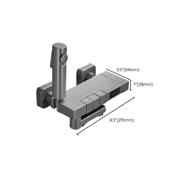 Shower Set Grey Slide Bar Included Wall Mount Lever Handle Swivel Shower System Clearhalo 'Bathroom Remodel & Bathroom Fixtures' 'Home Improvement' 'home_improvement' 'home_improvement_shower_faucets' 'Shower Faucets & Systems' 'shower_faucets' 'Showers & Bathtubs Plumbing' 'Showers & Bathtubs' 7195237