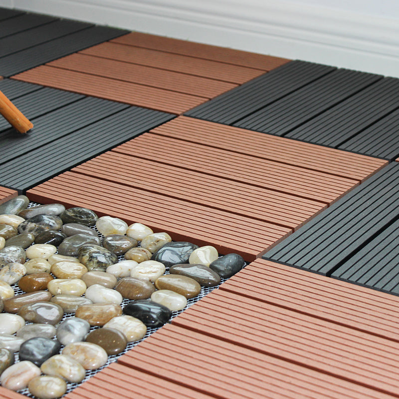 Square Snapping Patio Flooring Tiles Striped Pattern Tile Set Floor Board Clearhalo 'Home Improvement' 'home_improvement' 'home_improvement_outdoor_deck_tiles_planks' 'Outdoor Deck Tiles & Planks' 'Outdoor Flooring & Tile' 'Outdoor Remodel' 'outdoor_deck_tiles_planks' 7195667