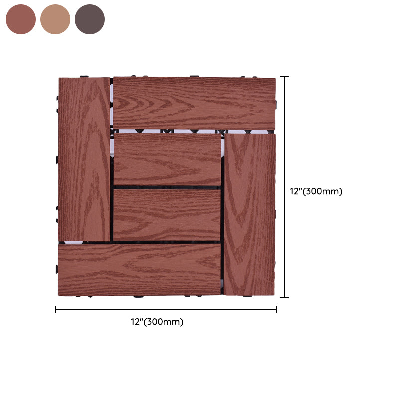 11 Pack 12" X 12" Square Deck/Patio Flooring Tiles Snap Fit for Outdoor Patio Tiles Clearhalo 'Home Improvement' 'home_improvement' 'home_improvement_outdoor_deck_tiles_planks' 'Outdoor Deck Tiles & Planks' 'Outdoor Flooring & Tile' 'Outdoor Remodel' 'outdoor_deck_tiles_planks' 7195712