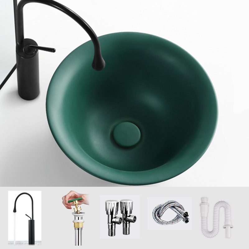 Porcelain Trough Bathroom Sink Modern No Craftsmanship Wash Stand Green Sink with Faucet Clearhalo 'Bathroom Remodel & Bathroom Fixtures' 'Bathroom Sinks & Faucet Components' 'Bathroom Sinks' 'bathroom_sink' 'Home Improvement' 'home_improvement' 'home_improvement_bathroom_sink' 7195921