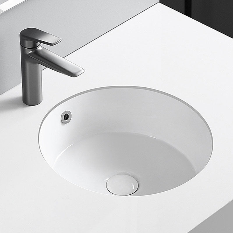 Circular Bathroom Sink Modern White Vitreous China Drop-in Bathroom Sink 12.2"L x 12.2"W x 5.9"H Sink with Faucet Clearhalo 'Bathroom Remodel & Bathroom Fixtures' 'Bathroom Sinks & Faucet Components' 'Bathroom Sinks' 'bathroom_sink' 'Home Improvement' 'home_improvement' 'home_improvement_bathroom_sink' 7195960