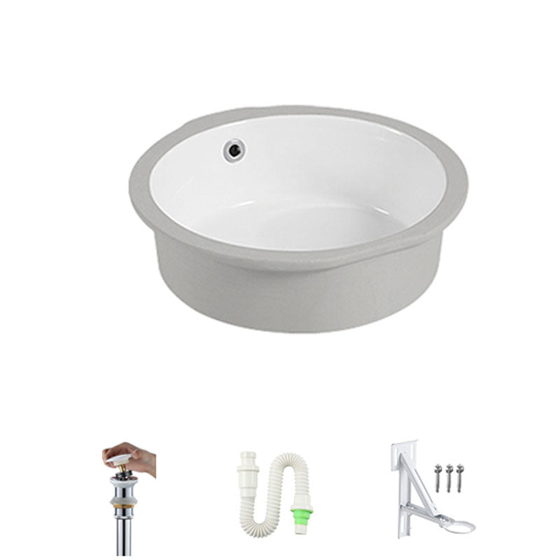 Circular Bathroom Sink Modern White Vitreous China Drop-in Bathroom Sink 16"L x 16"W x 7"H Sink Clearhalo 'Bathroom Remodel & Bathroom Fixtures' 'Bathroom Sinks & Faucet Components' 'Bathroom Sinks' 'bathroom_sink' 'Home Improvement' 'home_improvement' 'home_improvement_bathroom_sink' 7195966